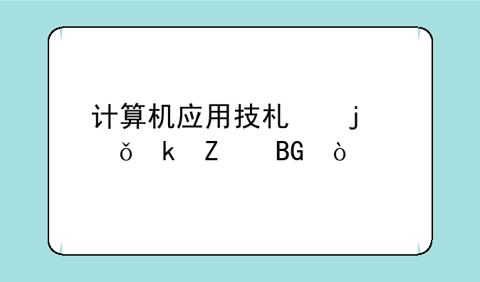 计算机应用技术的就业方向？