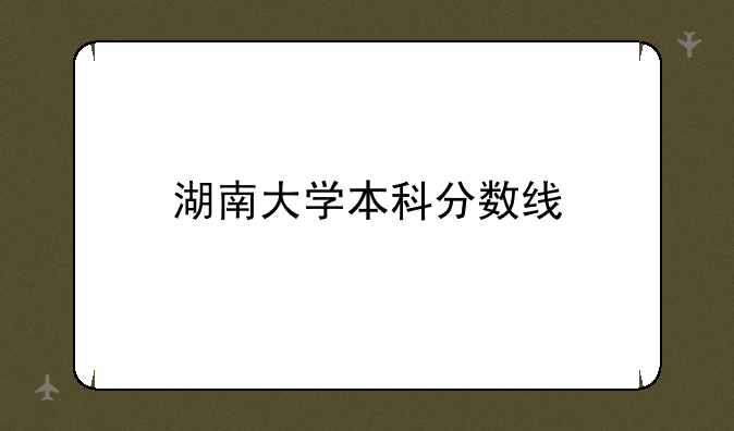 湖南大学本科分数线