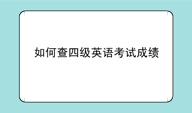 如何查四级英语考试成绩