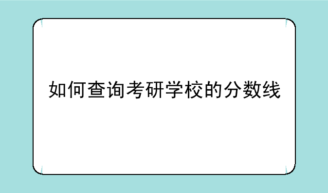 如何查询考研学校的分数线