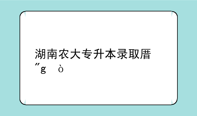 湖南农大专升本录取原则？